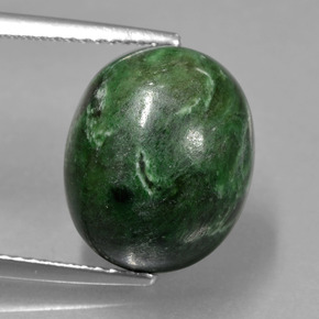 9.57캐럿 천연 그린 마우싯싯, 타원형 컷, 13.5×11.1 mm, 불투명체