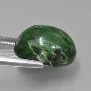 9.57캐럿 천연 그린 마우싯싯, 타원형 컷, 13.5×11.1 mm, 불투명체