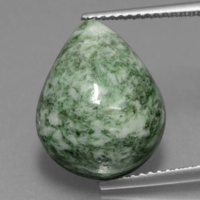 11.53캐럿 천연 그린 마우싯싯, 배 모양, 15.6×12.5 mm, 불투명체