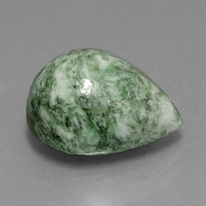 11.53캐럿 천연 그린 마우싯싯, 배 모양, 15.6×12.5 mm, 불투명체