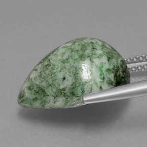 11.53캐럿 천연 그린 마우싯싯, 배 모양, 15.6×12.5 mm, 불투명체