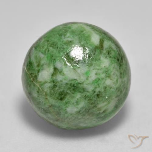 11.60ct 자연스러운 미디엄 그린 앉아-앉아, 둥근, 불투명체