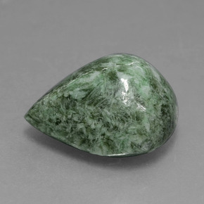 8.32캐럿 천연 흙빛 녹색 마우싯싯, 배 모양, 14.4×12 mm, 불투명체