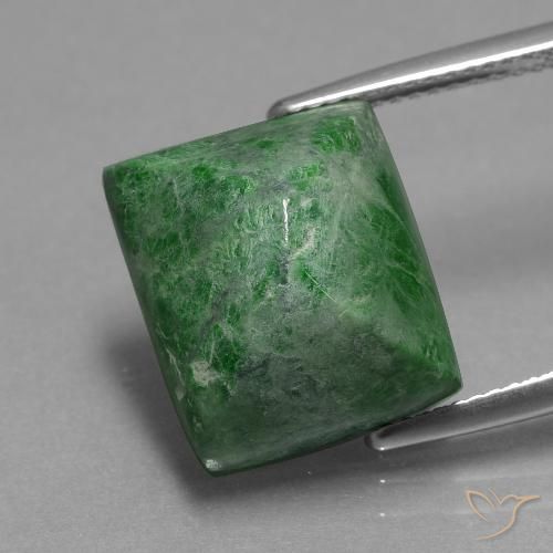15.09ct 자연스러운 딥그린 앉아-앉아, 바게트, 불투명체