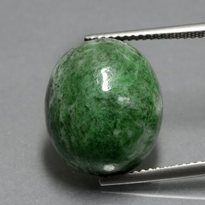18.15캐럿 천연 그린 마우싯싯, 타원형 컷, 15.7×13.4 mm, 불투명체