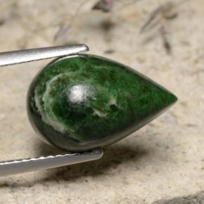 5.93캐럿 천연 그린 마우싯싯, 배 모양, 14.7×9.6 mm, 불투명체