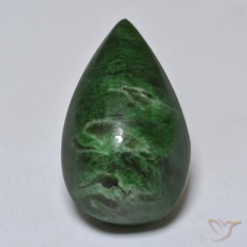 10.89ct 자연스러운 파인 그린 앉아-앉아, 배 모양, 불투명체