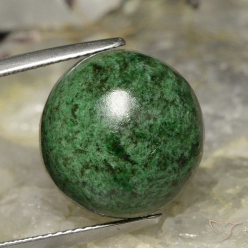 19.60ct 자연스러운 딥그린 앉아-앉아, 둥근, 불투명체