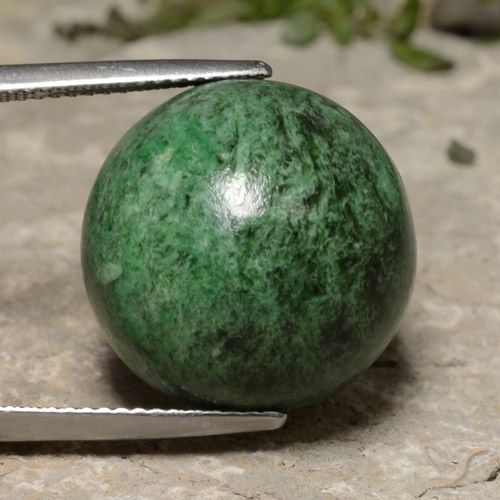 23.33ct 자연스러운 미디엄 그린 앉아-앉아, 둥근, 불투명체