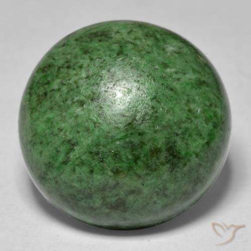 17.32ct 자연스러운 딥그린 앉아-앉아, 둥근, 불투명체