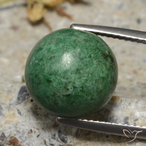 13.04ct 자연스러운 미디엄 그린 앉아-앉아, 둥근, 불투명체