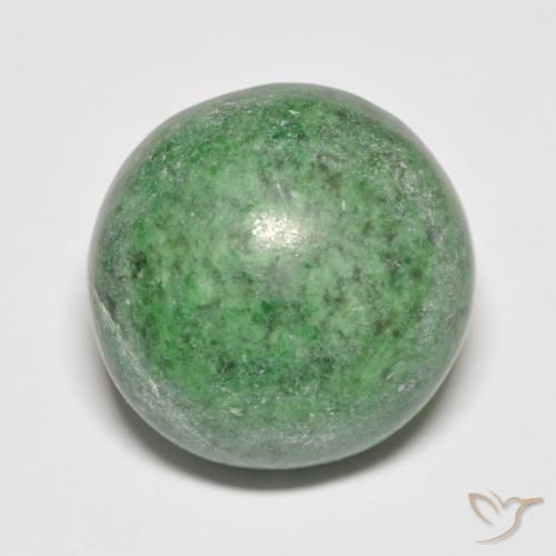 13.92ct 자연스러운 미디엄 그린 앉아-앉아, 둥근, 불투명체