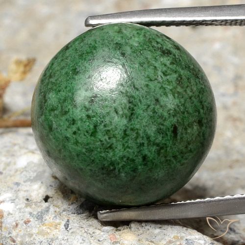 23.78ct 자연스러운 미디엄 그린 앉아-앉아, 둥근, 불투명체