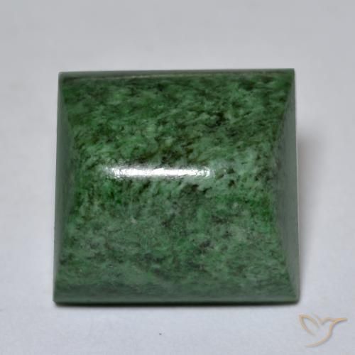 19.98ct 자연스러운 딥그린 앉아-앉아, 정사각형, 불투명체