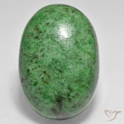 33.92ct 자연스러운 짙은 녹색 앉아-앉아, 타원형, 불투명체