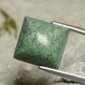 6.26캐럿 천연 그린 마우싯싯, 스퀘어, 10.7×10.1 mm, 불투명체