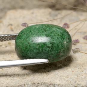 11.47캐럿 천연 짙은 녹색 앉아-앉아, 타원형 컷, 불투명체