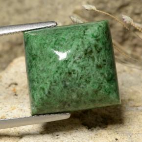 11.92캐럿 천연 파인 그린 마우싯싯, 스퀘어, 13.5×13 mm, 불투명체