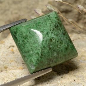 11.92캐럿 천연 파인 그린 마우싯싯, 스퀘어, 13.5×13 mm, 불투명체