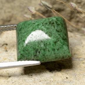 11.92캐럿 천연 파인 그린 마우싯싯, 스퀘어, 13.5×13 mm, 불투명체