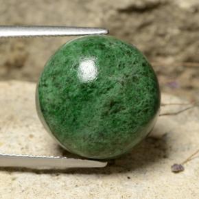 19.89캐럿 천연 다크 그린 마우싯싯, 라운드 컷, 15.74 mm, 불투명체
