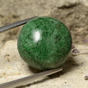 19.89캐럿 천연 다크 그린 마우싯싯, 라운드 컷, 15.74 mm, 불투명체