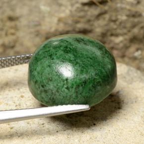 19.89캐럿 천연 다크 그린 마우싯싯, 라운드 컷, 15.74 mm, 불투명체