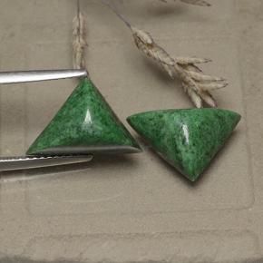 7.46캐럿 천연 그린 마우싯싯 보석, 트릴리언, 13.8×9.3 mm, 불투명체