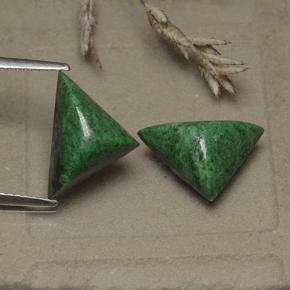 7.46캐럿 천연 그린 마우싯싯 보석, 트릴리언, 13.8×9.3 mm, 불투명체