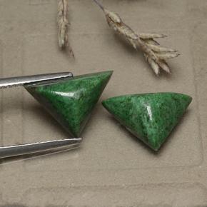 7.46캐럿 천연 그린 마우싯싯 보석, 트릴리언, 13.8×9.3 mm, 불투명체