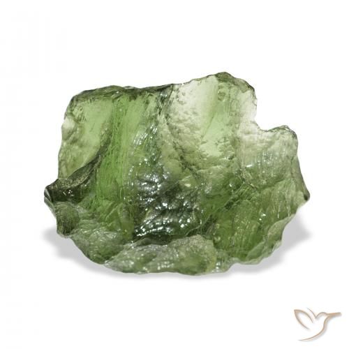 8.87ct 자연스러운 미디엄 그린 몰다비테, 팬시한, 투명한
