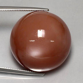 57.43캐럿 천연 모카 오렌지 문스톤, 라운드 컷, 23.96 mm, 불투명체