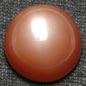 52.80캐럿 천연 모카 오렌지 문스톤, 라운드 컷, 22.25 mm, 불투명체