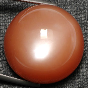 52.80캐럿 천연 모카 오렌지 문스톤, 라운드 컷, 22.25 mm, 불투명체