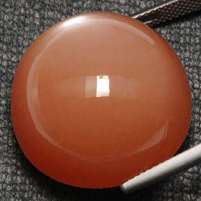 52.80캐럿 천연 모카 오렌지 문스톤, 라운드 컷, 22.25 mm, 불투명체