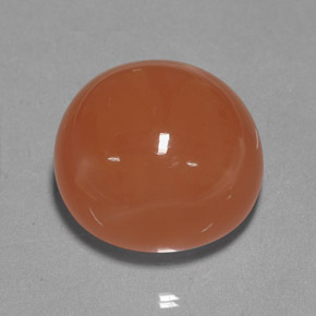 25.39캐럿 천연 모카 오렌지 문스톤, 라운드 컷, 17.57 mm, 불투명체