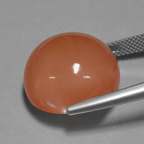 25.39캐럿 천연 모카 오렌지 문스톤, 라운드 컷, 17.57 mm, 불투명체