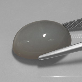 26.78캐럿 천연 스모크 문스톤, 투명한, 22.1×16.1 mm, 투명/반투명