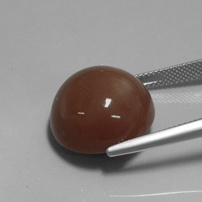 20.19캐럿 천연 모카 문스톤, 라운드 컷, 17.00 mm, 불투명체