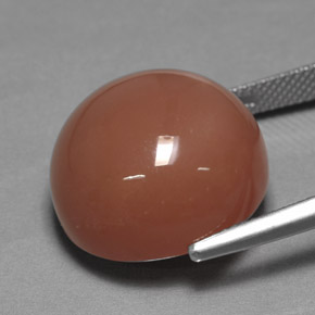 17.08캐럿 천연 모카 오렌지 문스톤, 라운드 컷, 17.02 mm, 불투명체