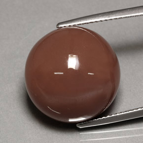 21.81캐럿 천연 모카 문스톤, 라운드 컷, 17.10 mm, 불투명체