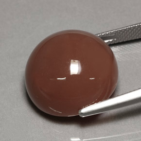 21.81캐럿 천연 모카 문스톤, 라운드 컷, 17.10 mm, 불투명체