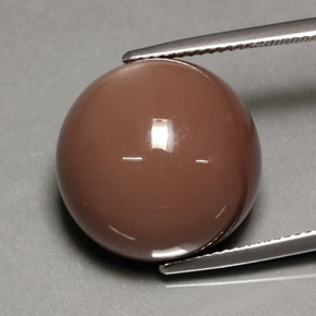 23.20캐럿 천연 모카 문스톤, 라운드 컷, 17.04 mm, 불투명체