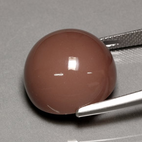 23.20캐럿 천연 모카 문스톤, 라운드 컷, 17.04 mm, 불투명체