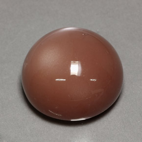 24.39캐럿 천연 모카 오렌지 문스톤, 라운드 컷, 18.10 mm, 불투명체