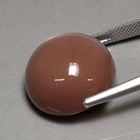 24.39캐럿 천연 모카 오렌지 문스톤, 라운드 컷, 18.10 mm, 불투명체