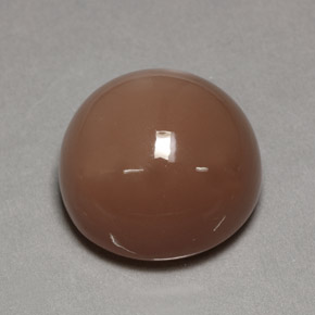 26.55캐럿 천연 모카 오렌지 문스톤, 라운드 컷, 18.19 mm, 불투명체