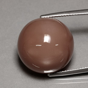 26.55캐럿 천연 모카 오렌지 문스톤, 라운드 컷, 18.19 mm, 불투명체