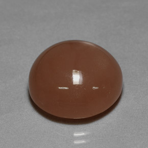 22.69캐럿 천연 모카 오렌지 문스톤, 라운드 컷, 17.06 mm, 불투명체