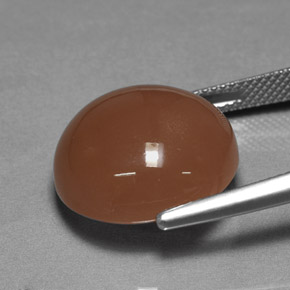 22.69캐럿 천연 모카 오렌지 문스톤, 라운드 컷, 17.06 mm, 불투명체